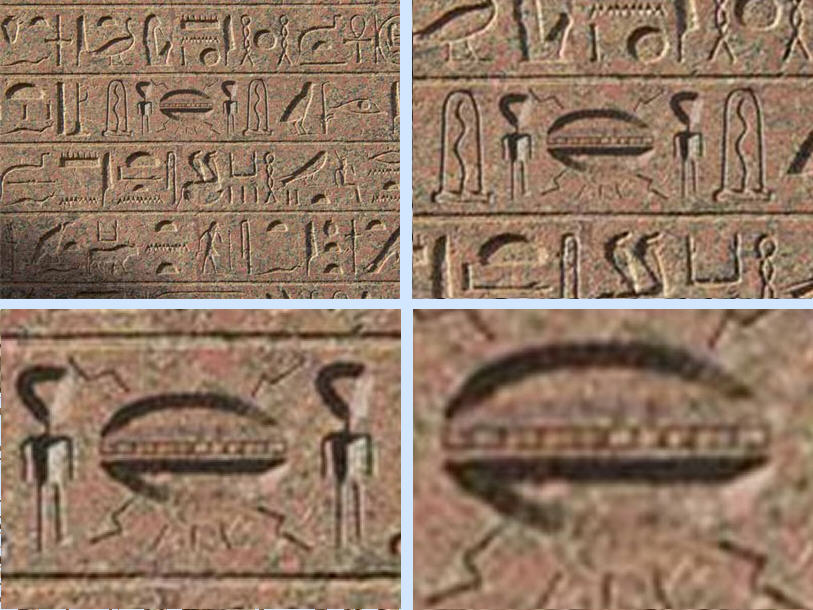 UFO auf Hieroglyphe