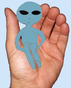Alien in der Hand